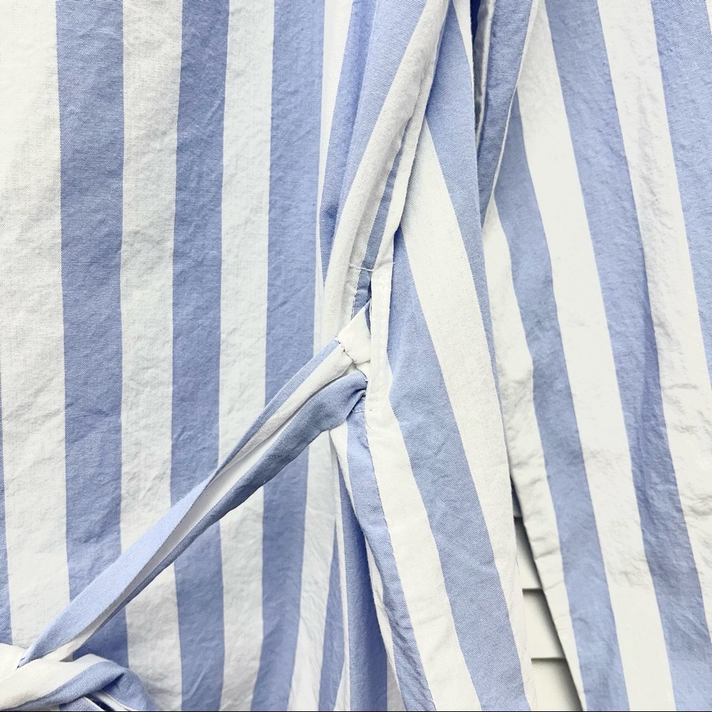Zara Women's blue & White Striped Wraps Shirt in Size Medium - Picture 8 of 15